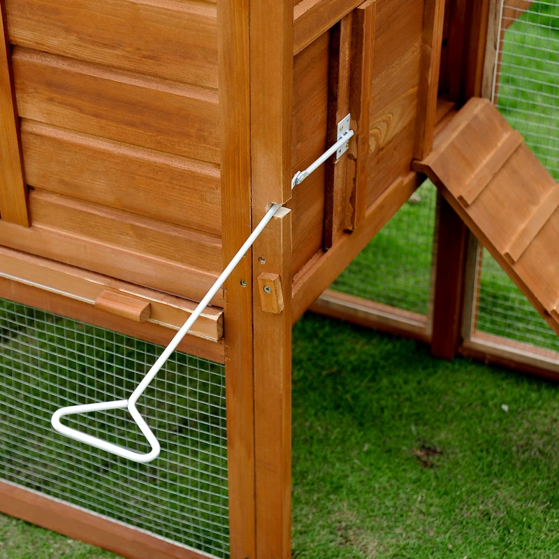 PawHut Poulailler cottage cage à poules sur pied dim. 168L x 110l x 101H cm multi-équipement bois sapin lasuré