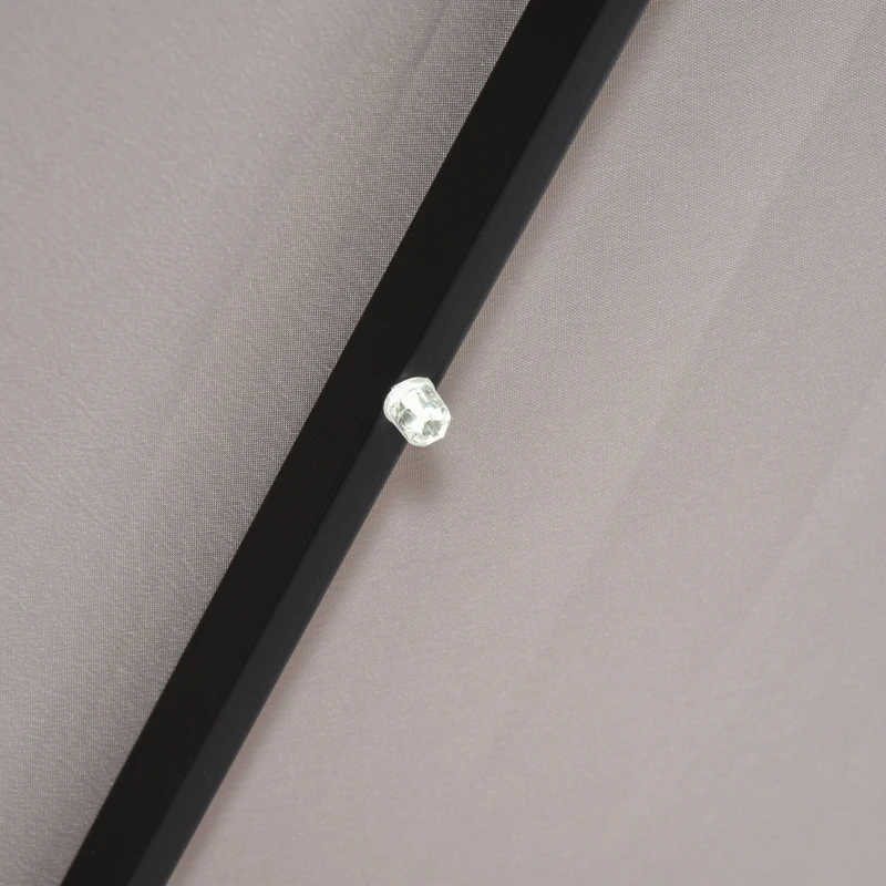 Outsunny Parasol de jardin Parasol droit Ø 2,7 m lumineux hexagonal inclinable parasol LED solaire métal polyester haute densité gris