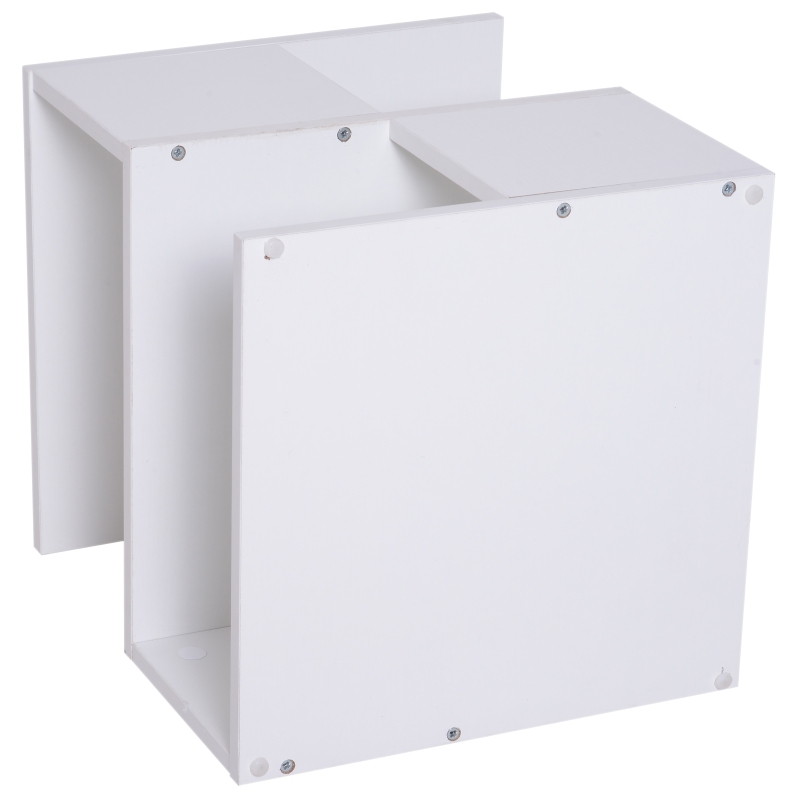 HOMCOM Mesa de Centro Mesita de Noche Mesita Auxiliar de 2 Niveles con Estante de Almacenamiento para Salón 40x40x43cm Blanco
