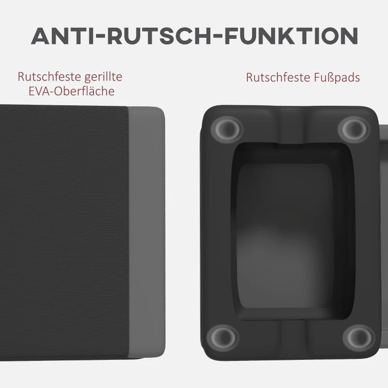 SPORTNOW Höhenverstellbarer Fitness-Stepper, rutschfest, für Zuhause, das Fitnessstudio oder das Büro geeignet, Kunststoff, Grau