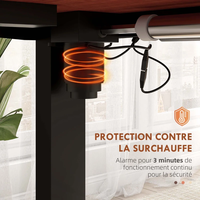 Vinsetto Bureau assis-debout électrique réglable en hauteur avec fonction mémoire, bureau réglable en hauteur 72-116 cm