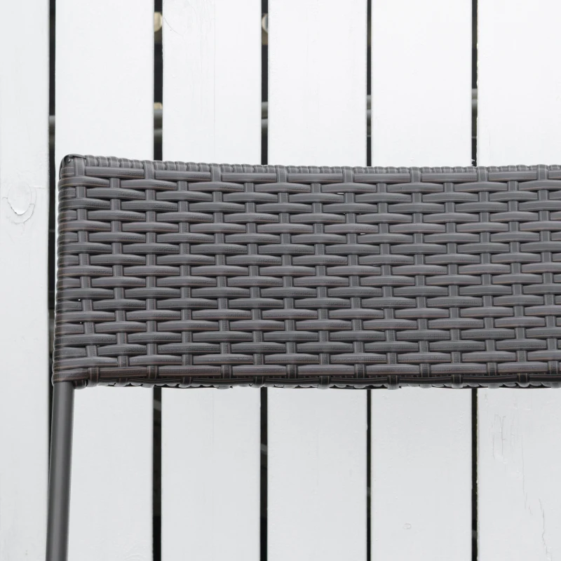 Outsunny Conjunto de Muebles de Jardín Plegable de 3 Piezas Juego de Sillas y Mesa de Ratán para Patio Balcón Jardín Diseño Trenzado Elegante Mesa de 60x60x72 cm Negro