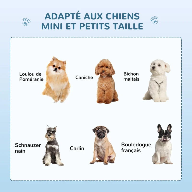 PawHut Cage pour chien pliable en fil métallique avec plateau amovible 1 porte avec serrure 61 x 43 x 50 cm blanc