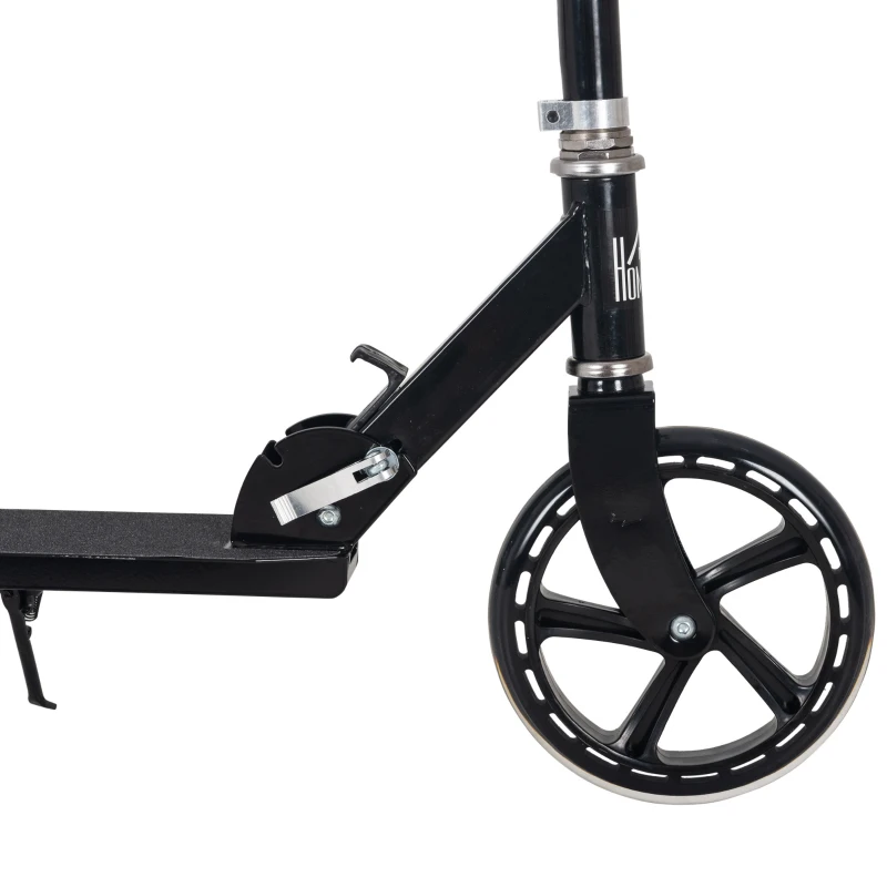 HOMCOM Patinete Plegable para Niños de 7-14 Años Scooter Infantil Manillar Ajustable en Altura de 4 Niveles con Freno 88x37x75-100 cm Negro