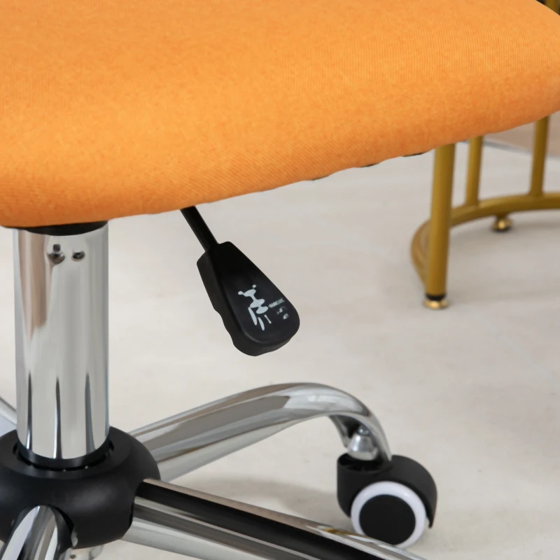 Vinsetto Silla de Escritorio Giratoria Tapizado de Tela con Altura Ajustable Estilo Moderno Carga 120 kg 48x53x80-90 cm Naranja
