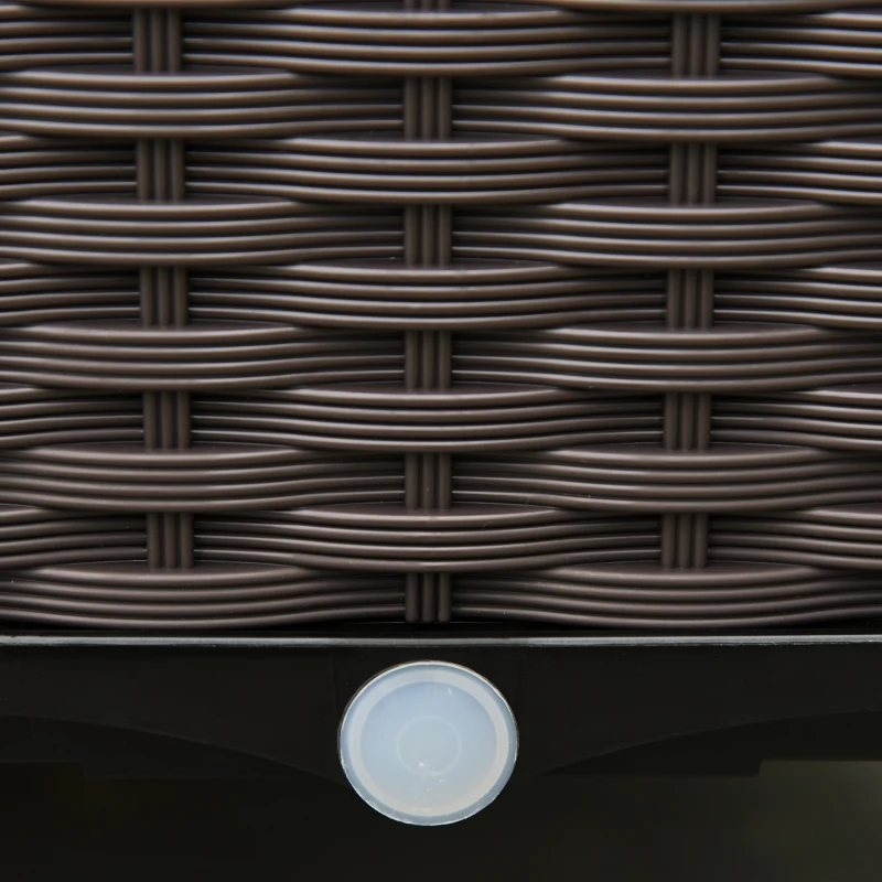 Outsunny Jardinière sur Pieds carré Potager dim. 80L x 80l x 44H cm Inserts d'irrigation Inclus PP Imitation rotin tressé Chocolat