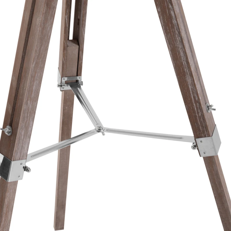 HOMCOM Lampadaire trépied projecteur style industriel néo-rétro hauteur réglable 65L x 65l x 103-146H cm bois acier métalisé