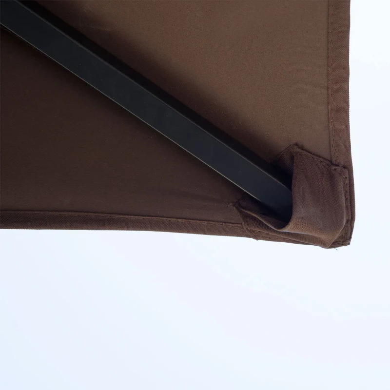HOMCOM Pavillon abri tonnelle de Jardin pour Barbecue Double Toit 2 tablettes incluses Tissu Polyester Acier 2,5 x 1,5 m Chocolat