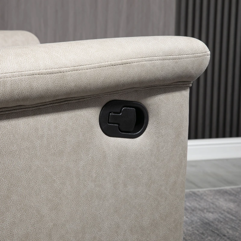 HOMCOM Poltrona Reclinabile Manualmente 135° con Poggiapiedi, Poggiatesta e Braccioli Imbottiti, 78x96x102 cm, Grigio