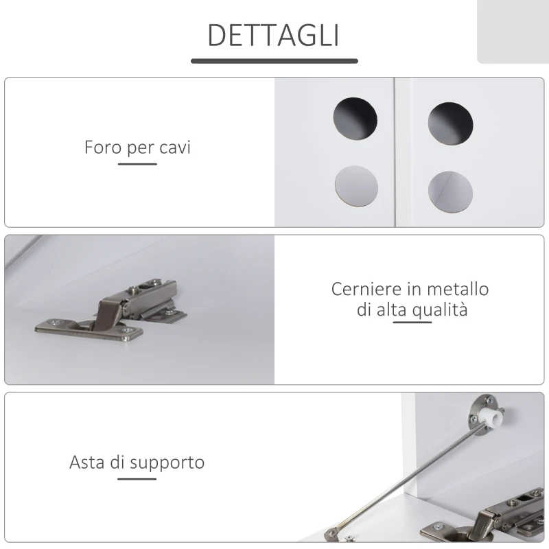 HOMCOM Mobile TV Sospeso con 4 Vani e 2 Ante, Consolle per TV fino 60''