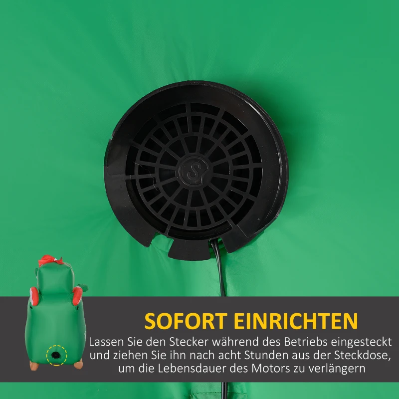 Outsunny Weihnachtsmann mit Schlitten & Rentier, aufblasbar, weiße LED-Beleuchtung, 210 x 80 x 140 cm