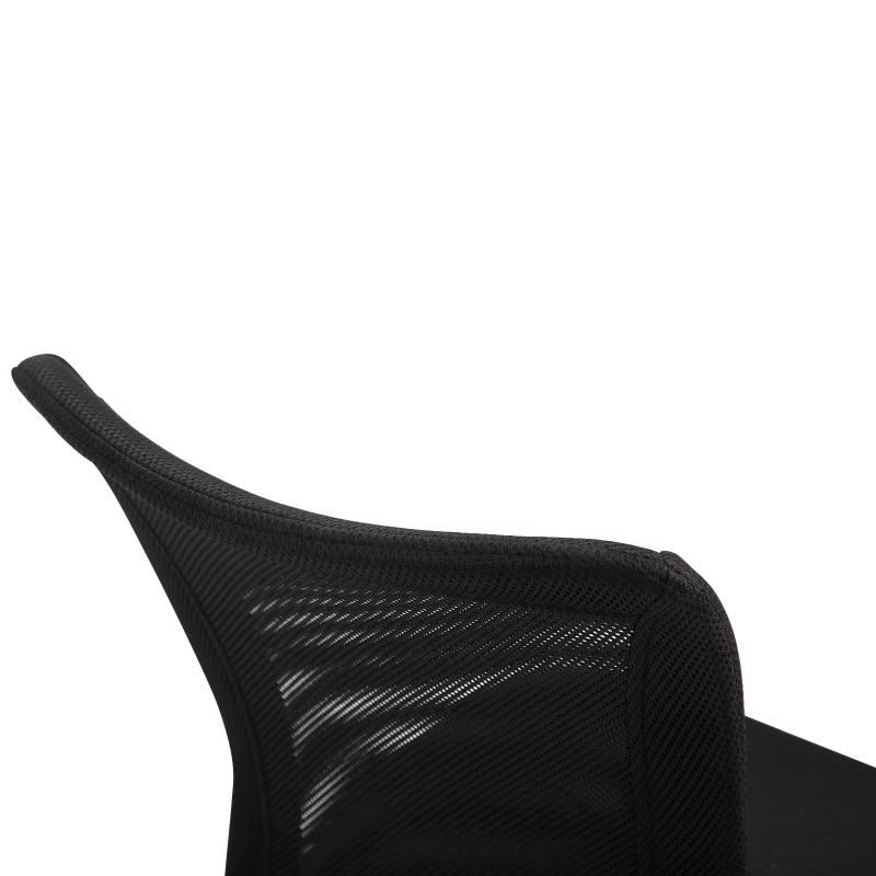 Vinsetto Chaise de bureau ergonomique fauteuil de bureau hauteur réglable piètement chromé pivotant 360° revêtement maille noir