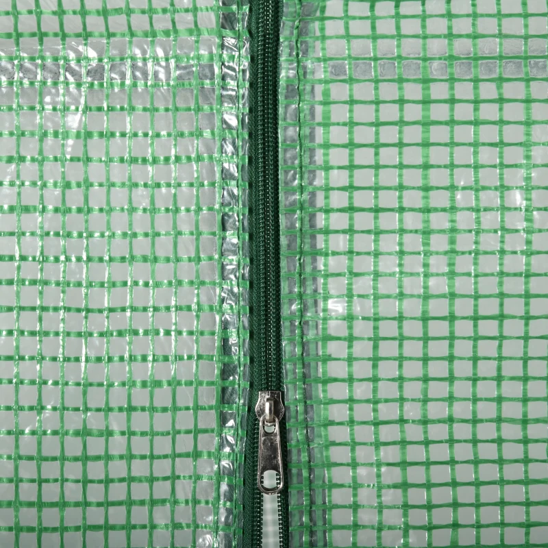 Outsunny Serra da Giardino in Acciaio e Plastica PE con 4 Ripiani, Funi e Picchetti, 141x72x191 cm, Verde