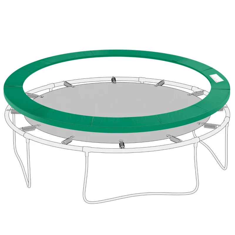 HOMCOM Trampolin Randabdeckung Ø366cm cm breit, Reißfest UV-resistent Federabdeckung, Wasserabweisend, Trampolinzubehör Randschutz Sicherheitsnetz Ersatzteile für Gartentrampoline, Grün