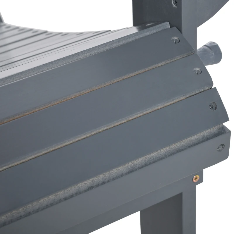 Outsunny Fauteuil de Jardin Adirondack Pliable avec Repose-Pied et Table Basse Bois Sapin traité Gris