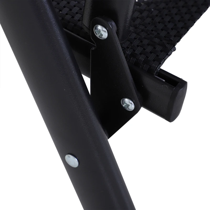 Outsunny Klappstuhl mit Armlehne 2er Set Campingstuhl Angelstuhl Metall Schwarz 58 x 64 x 94 cm