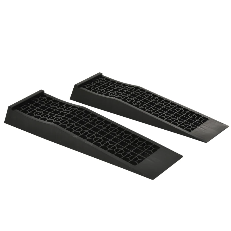 HOMCOM Ensemble de 2 rampes pour voiture véhicule utilitaire rampe de chargement lourde 3T caravane camping-car dim. 70L x 19,5l x 7,8H cm PP noir