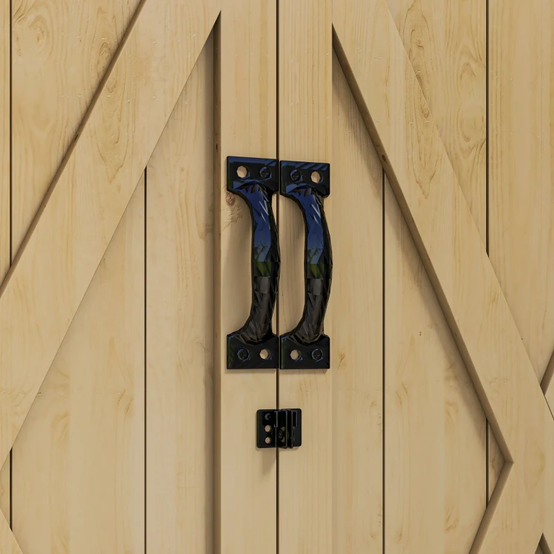 Outsunny Armoire de rangement en bois pour le jardin, Double Porte étagère réglable et Toit bitumé bois sapin