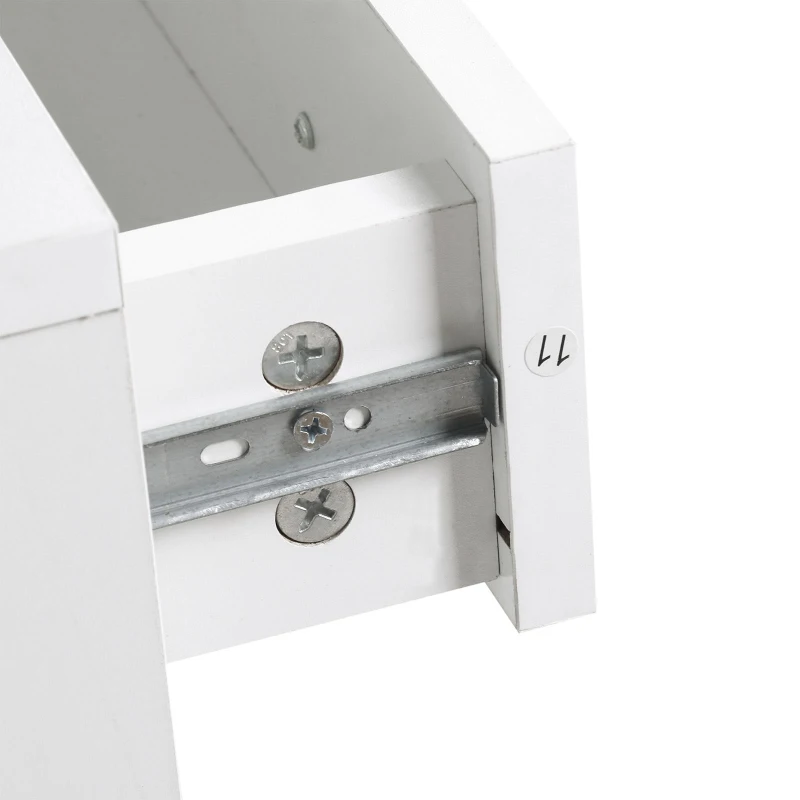 HOMCOM Recibidor de Entrada con Espejo Perchero y Zapatero Mueble de Recibidor de 2 Piezas con 6 Ganchos Estantes y Cajón Abatible para Pasillo Blanco(m-7)