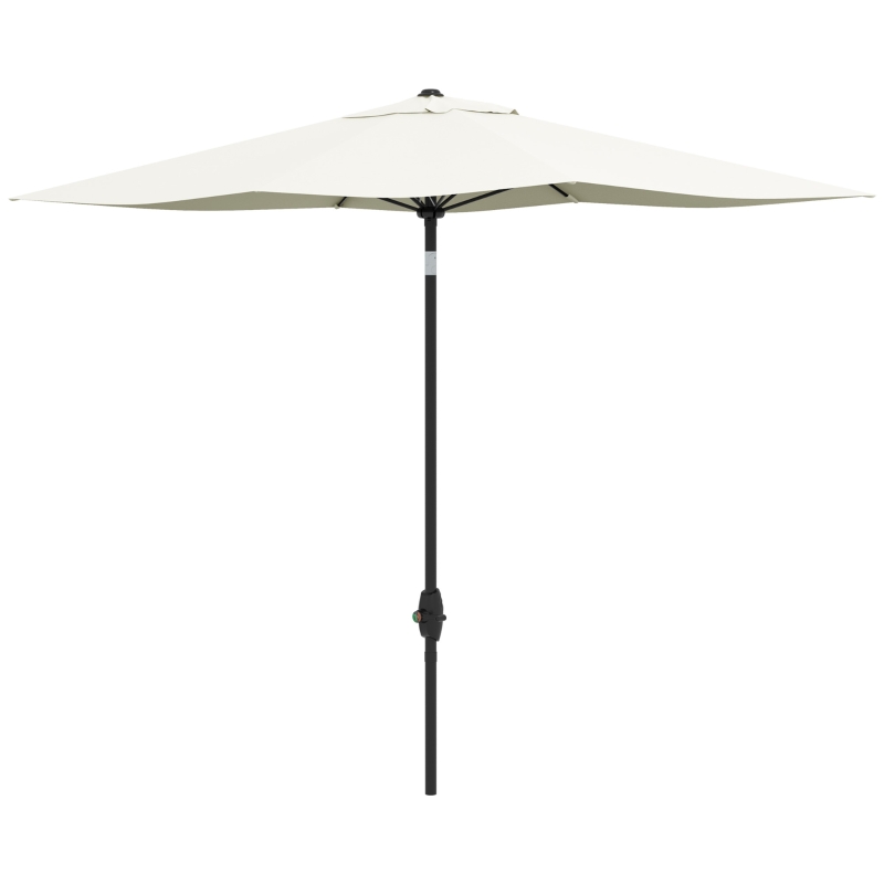 Outsunny Parasol de Terraza Exterior 3x2 m con Ángulo Ajustable Mástil de Aluminio y Protección UV 50+ Beige
