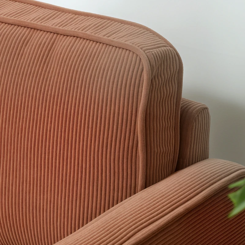 HOMCOM Zweisitzer-Sofa mit Stauraum und soliden Holzbeinen, für Wohnzimmer, Schlafzimmer, 117 x 63 x 79 cm, Orange(m-9)