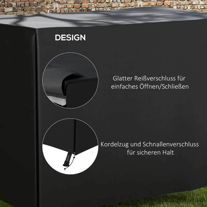 Outsunny Abdeckung für Gartenschaukel, Schutzhülle für Hollywoodschaukel, Abdeckhaube, wasserfest, 205 x 124 x 164 cm, Schwarz(m-6)