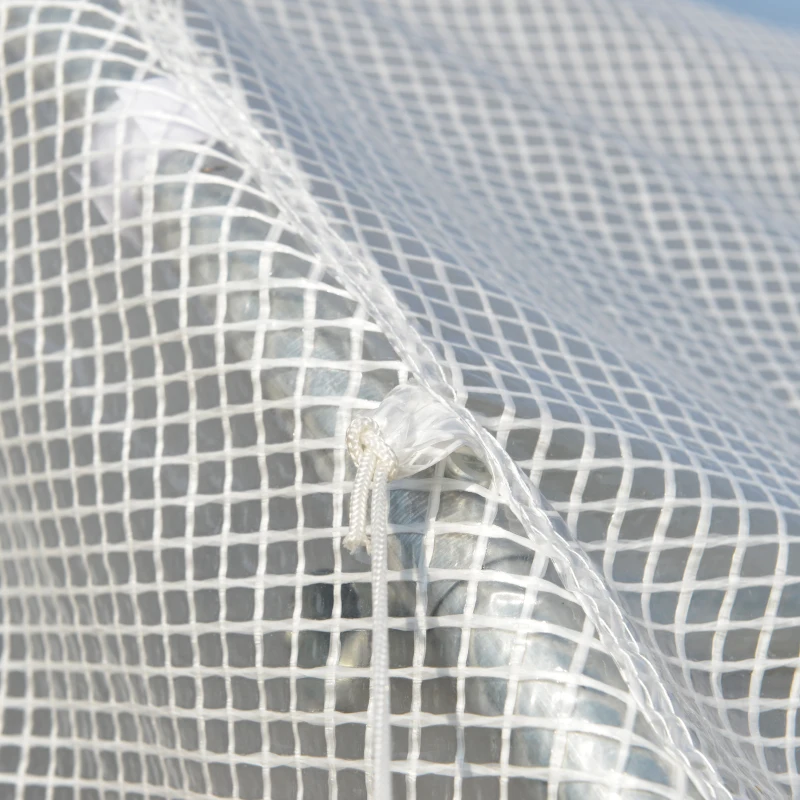 Outsunny Serra per Orto 3x2x2m in Acciaio e Copertura PE, Porte con Zip e Finestre a Rete, Bianca