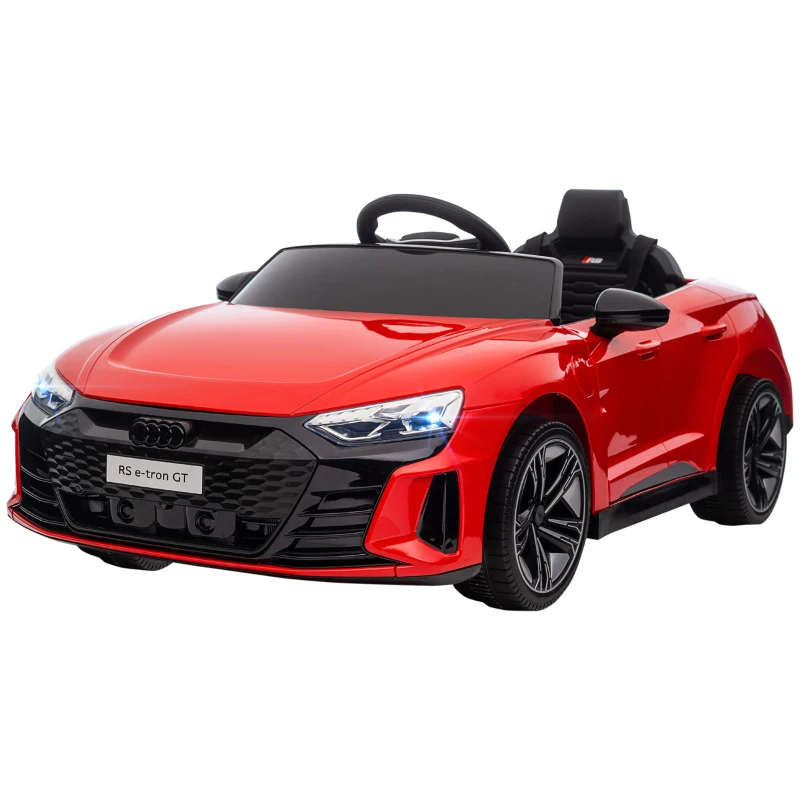HOMCOM Coche Eléctrico para Niños de +3 Años AUDI RS e-tron GT Coche de Batería con Mando a Distancia 103x58x41 cm Rojo