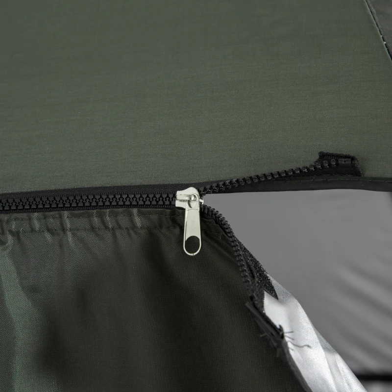 Outsunny Sonnenschirm Strand 2,2 m Angelschirm mit Seitenwand Angelschirm Schirmzelt Angelzelt Sonnenschutz Polyester Grün