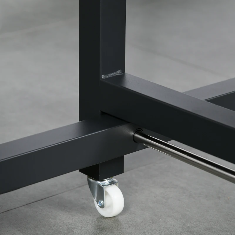 HOMCOM Faltbarer Esstisch, Industrieller Tisch, klappbar, aus Metall und Holz, platzsparend, Braun