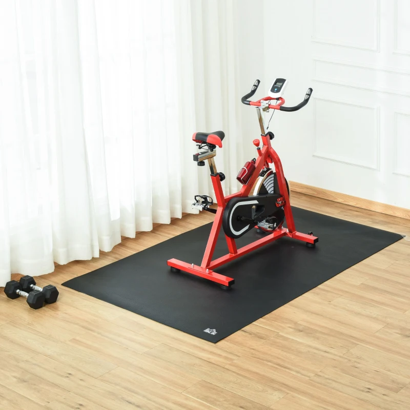 HOMCOM Tappeto Palestra Ammortizzante per Tapis Roulant e Cyclette, Tappetino Fitness in PVC Antiscivolo, 180x90cm, Nero