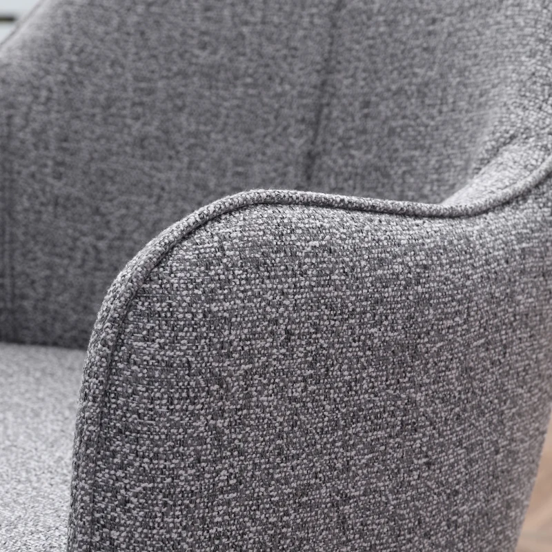 HOMCOM Lot de 2 chaises de salle à manger en tissu et piètement acier - assise enveloppante 55 x 58 x 79 cm gris foncé