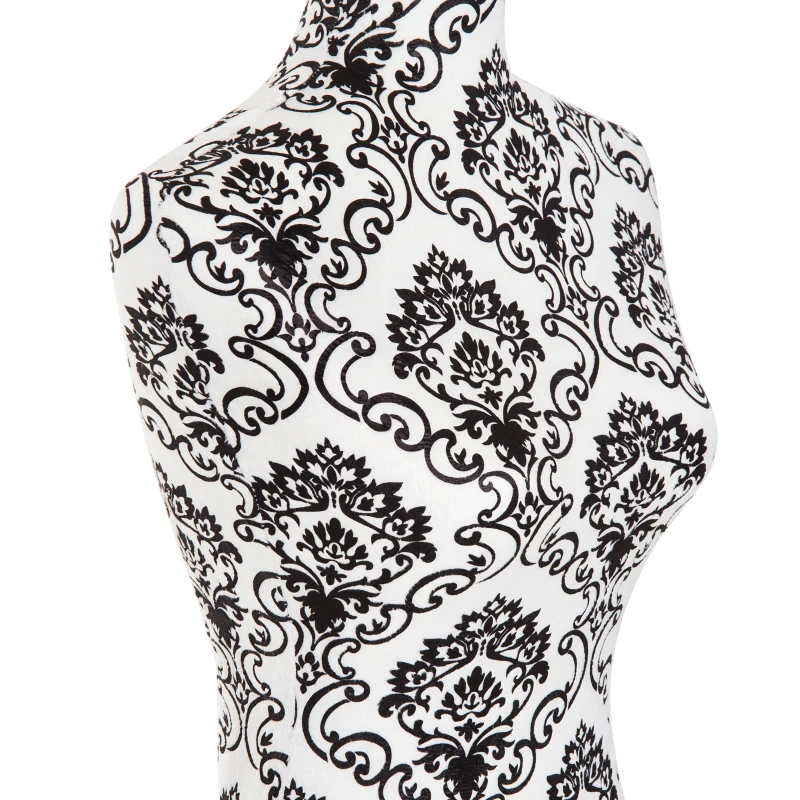 HOMCOM Busto de Señora Maniquí Femenino de Costura para Modistas Exhibición Altura Ajustable a 130-168cm