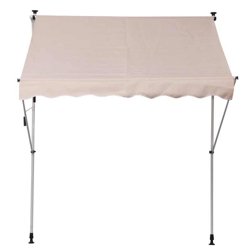 Outsunny Tenda da Sole 2x1.5 m per Esterno a Rullo con Manovella e Angolazione Regolabile, Beige