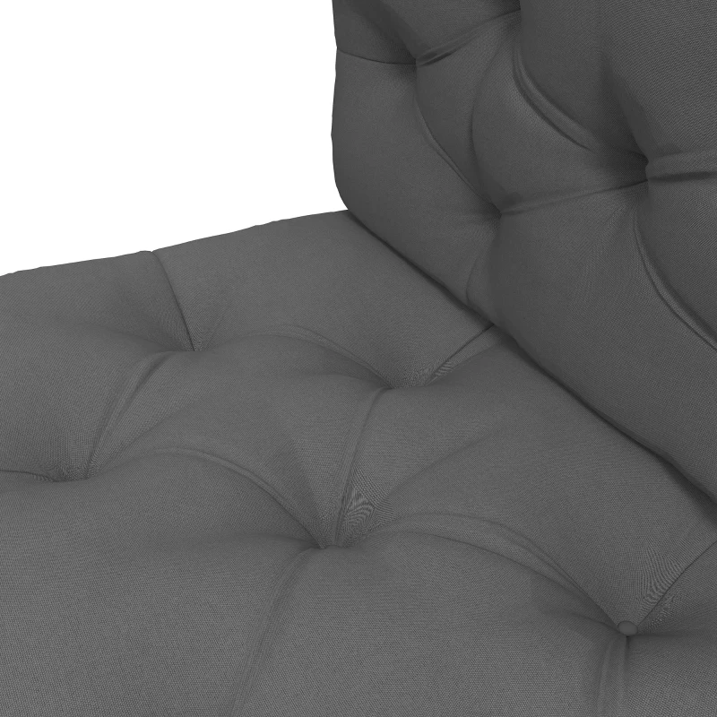 Outsunny Sitzpolster Sitzkissen Polsterauflage, mit Knopfheftung, 120 x 80 x 12 cm, Grau