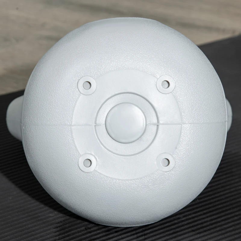 SPORTNOW Kettlebell 12kg in PU e Sabbia con Base Piatta e Impugnatura per Stacchi, Squat e Sollevamenti, 24x17x28 cm, Blu