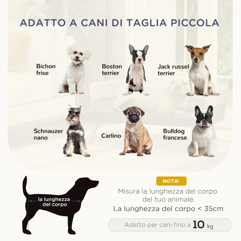 PawHut Divano per Cani e Gatti da Interni di Taglia Piccola, Grigio Chiaro