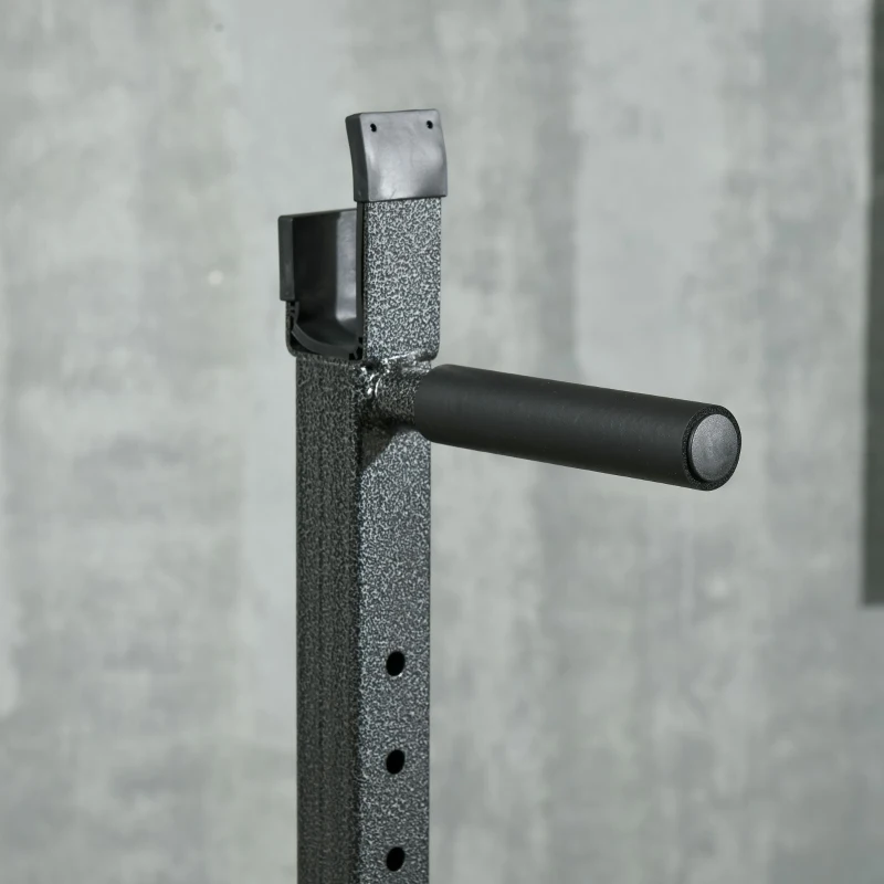 SPORTNOW Supporto per Bilanciere con Altezza e Larghezza Regolabili in Acciaio ed EVA, 60-87x65x121-158cm, Nero