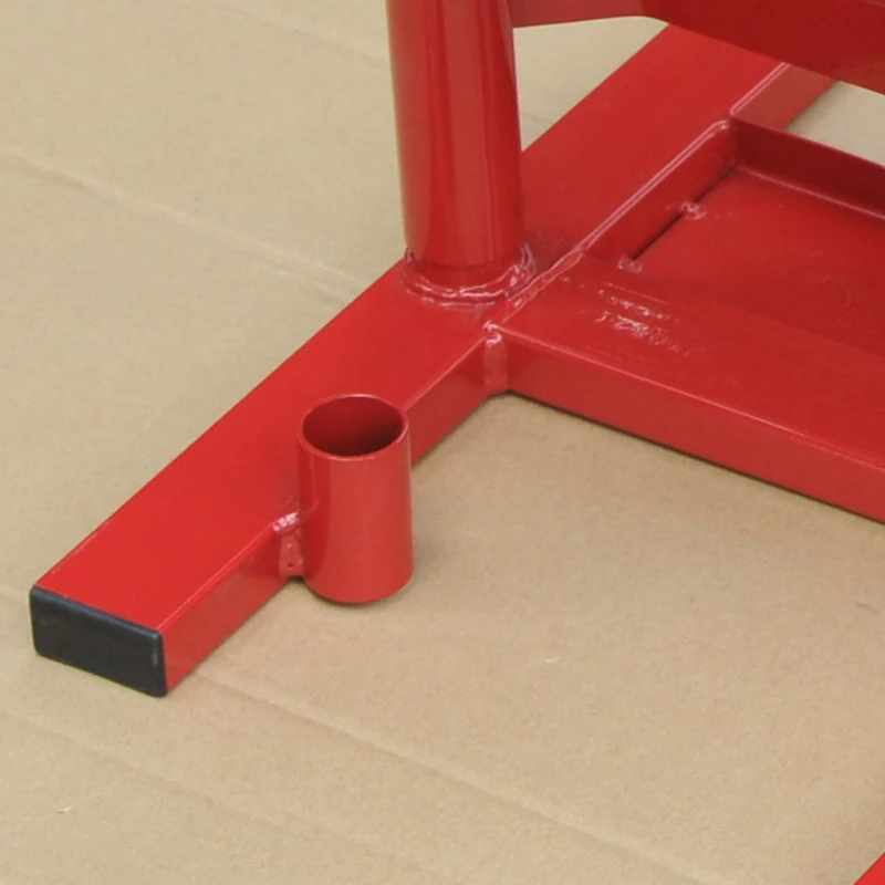 HOMCOM Caballete tipo Soporte Elevador de Motocross de Acero Plataforma tipo Peana Universal para Reparación y Estacionamiento Accesorio de Motos Altura Ajustable 28x34x30-40cm Carga 150kg Color Rojo