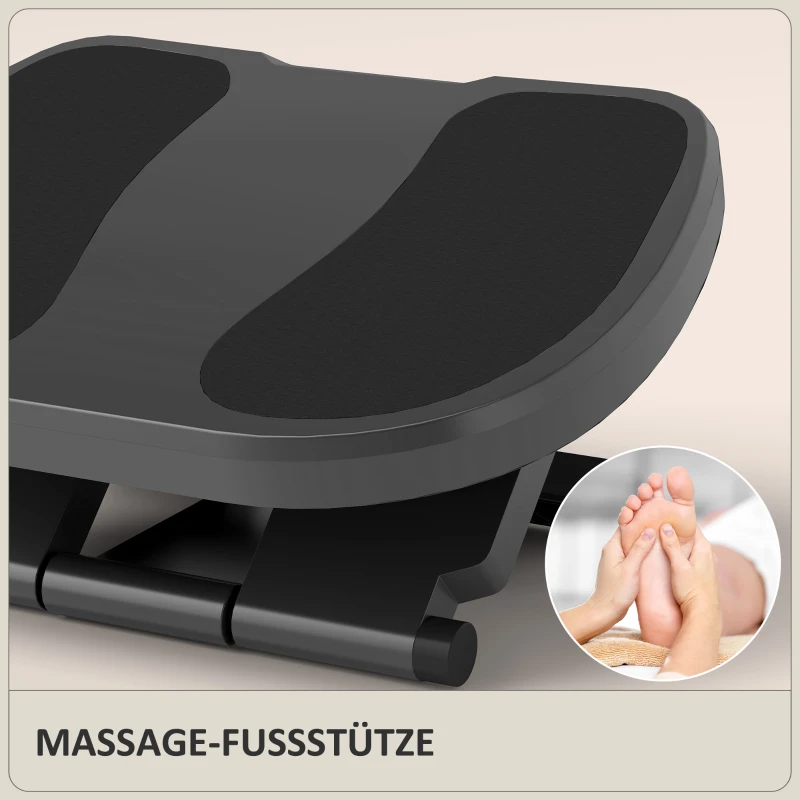 HOMCOM Fußstütze, Fußablage, höhenverstellbar, 0-30° neigbar, Grau