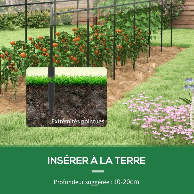 Outsunny Serre de jardin serre à tomates 7 arceaux en acier bâche en plastique 6 x 1,23 x 1,71 m vert