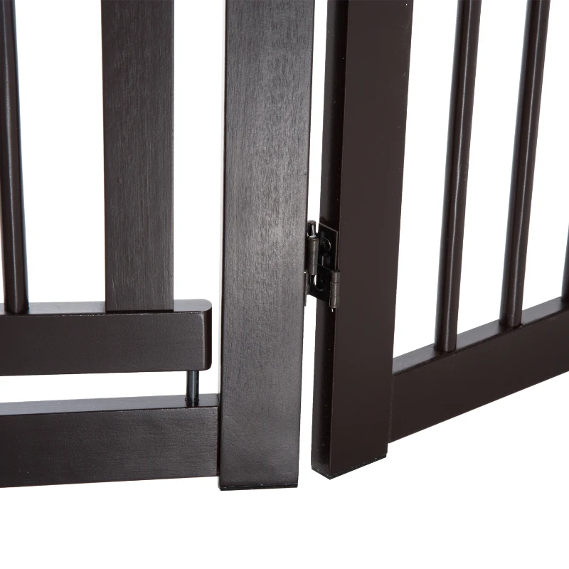 PawHut Barrière modulable pliable barrière de sécurité avec porte verrouillable intégrée dim. 155L x 35,5l x 76H cm MDF blanc