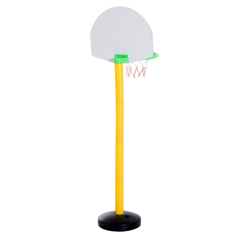 HOMCOM Panier de Basket-Ball sur pied avec poteau panneau + 3 ballons + pompe hauteur réglable 0,60 – 1,32 m jaune noir