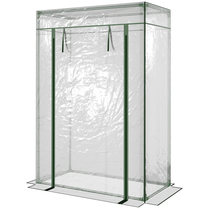 Outsunny Serre de Jardin Serre à tomates 1L x 0,5l x 1,5H m Porte zippée déroulante Acier thermolaqué PVC Haute densité 140 g/m² Anti-UV