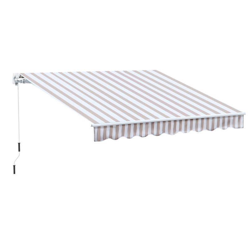 Outsunny Markise mit Handkurbel, Gelenkarmmarkise, Sonnenschutz, Wandmontage,  Balkon, Alu Berge 3 x 2,5 m | Aosom.de