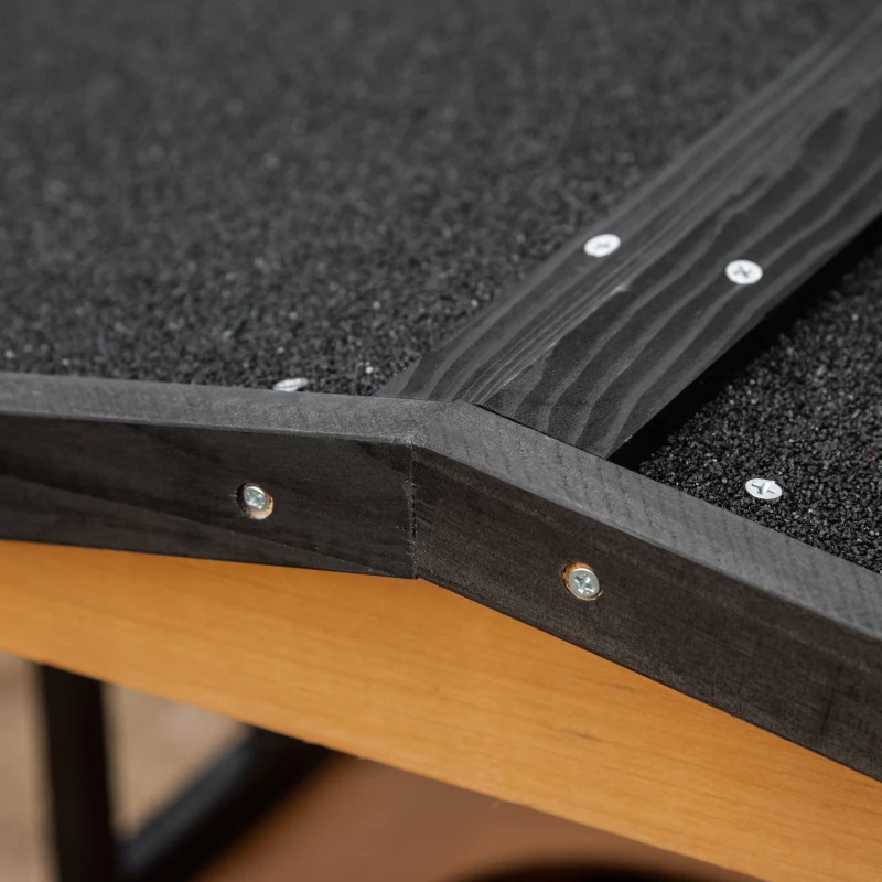 PawHut Caseta para Gatos de Madera 75,5x75x137 cm con Techo Asfáltico Plataformas para Interior y Exterior Natural