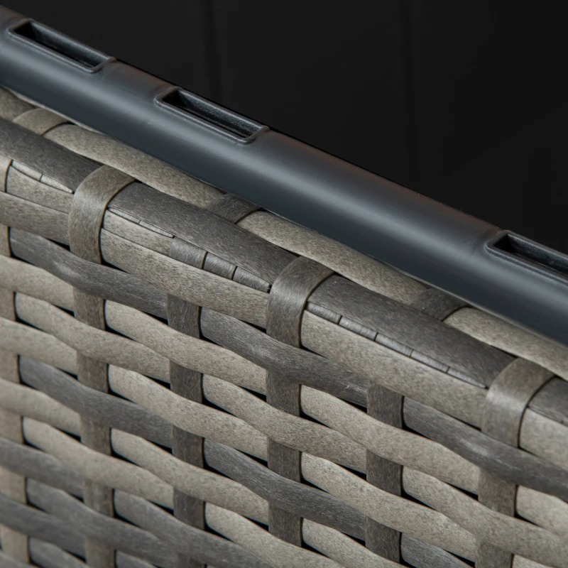 Outsunny Hochbeet, Stufendesign, drei Pflanzkästen, Rattanoptik, separat nutzbar, Stahlrahmen, grau