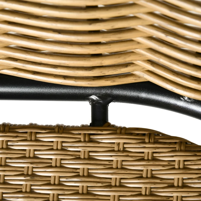 Outsunny Gartenmöbel-Set aus PE-Rattan, PE-Rattan-Lounge-Set, 5tlg., Schwarz +Braun + Grau