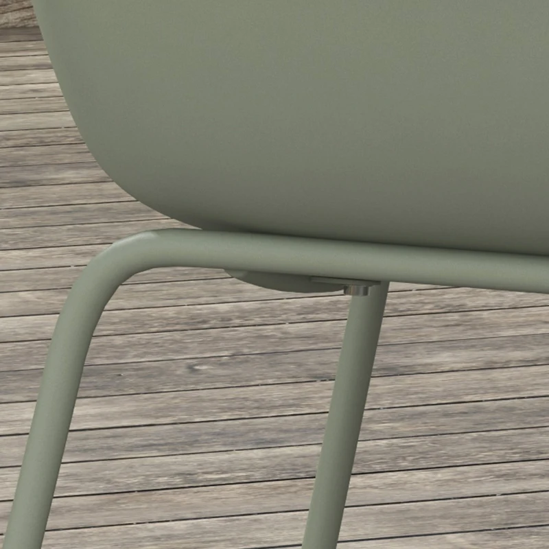 Outsunny Set 4 Sedie da Giardino con Piedini Antiscivolo, in PP e Acciaio, 59x55x84 cm, Verde