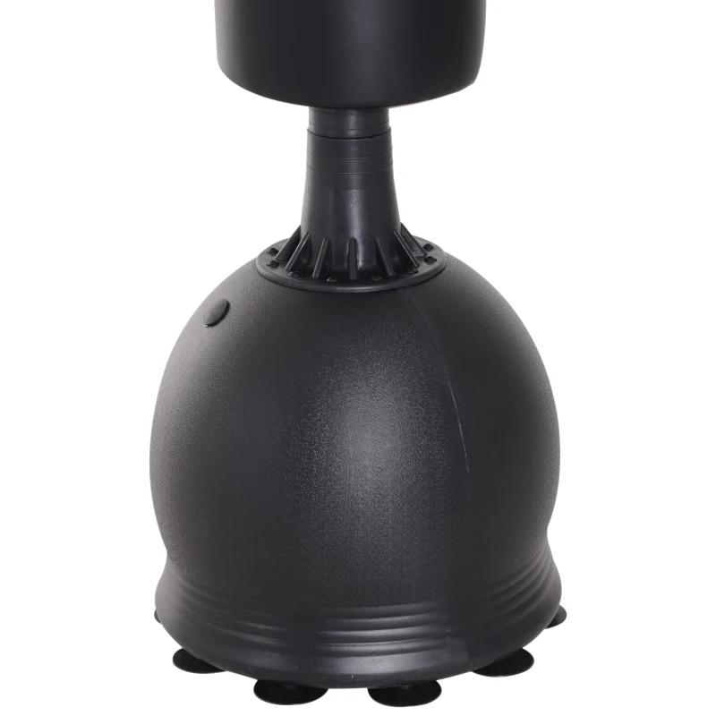 HOMCOM Saco de Boxeo de Pie 165 cm con Base Rellenable de Agua 22,5 kg o Arena 27,5 kg y Ventosas de Goma para Adultos y Niños 50x50x165 cm Negro